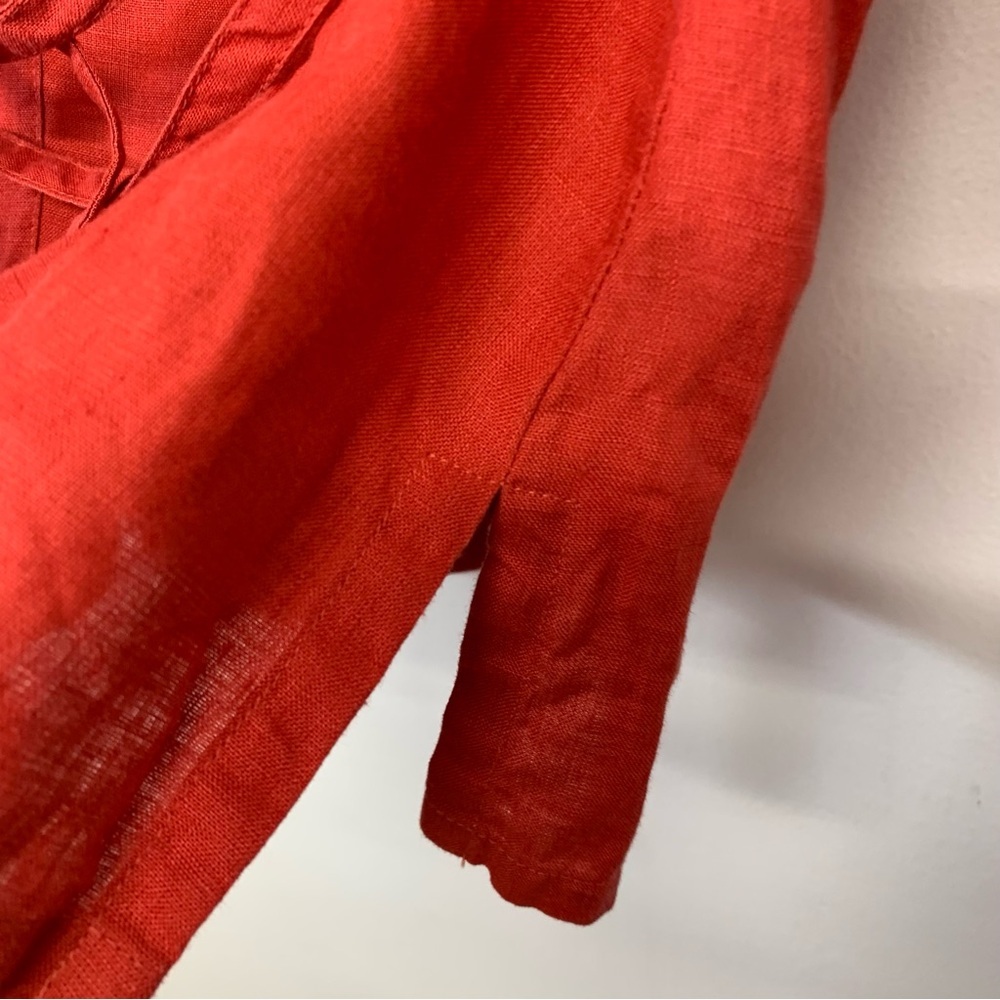 Talbots Irish Linen Skirt Set Midi Button Up Top … - image 7